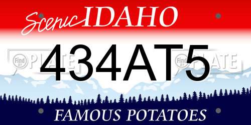 434AT5 Idaho License Plate