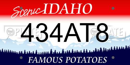 434AT8 Idaho License Plate