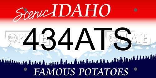 434ATS Idaho License Plate