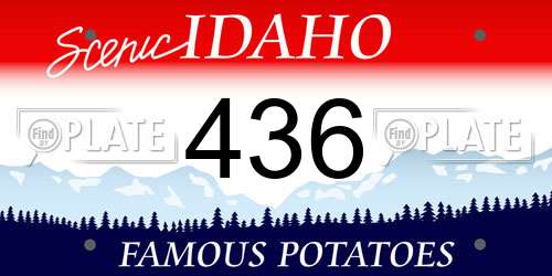 436 Idaho License Plate
