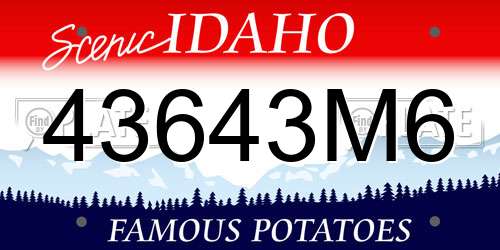 43643M6 Idaho License Plate