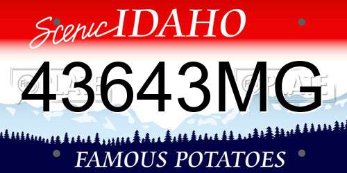 43643MG Idaho License Plate