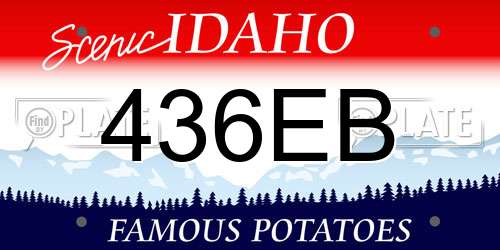 436EB Idaho License Plate