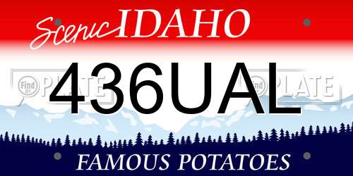 436UAL Idaho License Plate