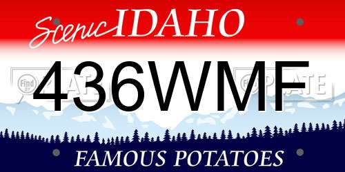 436WMF Idaho License Plate