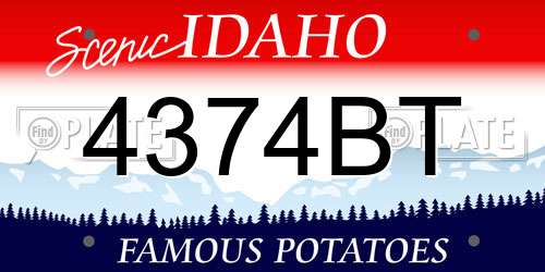 4374BT Idaho License Plate