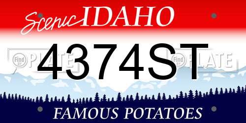 4374ST Idaho License Plate