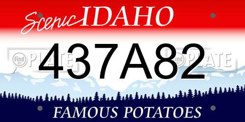 437A82 Idaho License Plate
