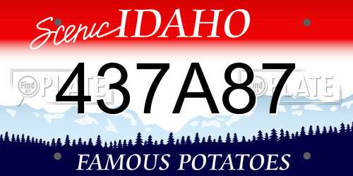 437A87 Idaho License Plate