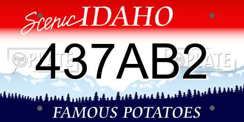 437AB2 Idaho License Plate