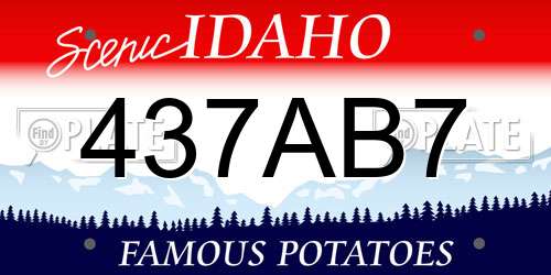 437AB7 Idaho License Plate