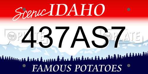 437AS7 Idaho License Plate