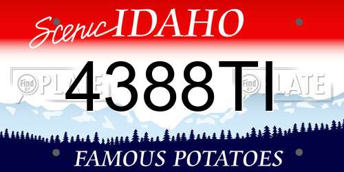 4388TI Idaho License Plate