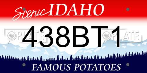 438BT1 Idaho License Plate