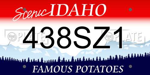 438SZ1 Idaho License Plate