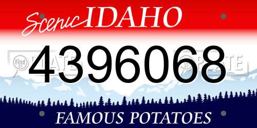 4396068 Idaho License Plate