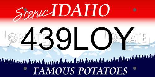 439LOY Idaho License Plate
