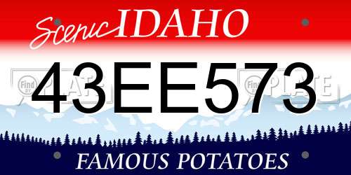 43EE573 Idaho License Plate