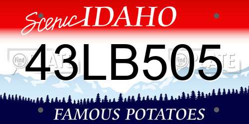 43LB505 Idaho License Plate