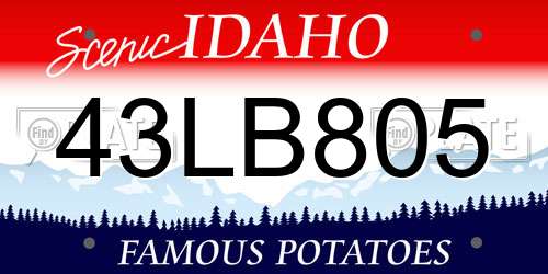 43LB805 Idaho License Plate