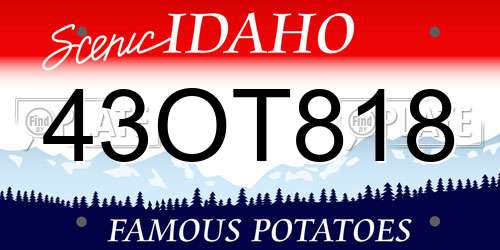 43OT818 Idaho License Plate