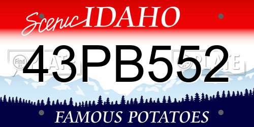 43PB552 Idaho License Plate
