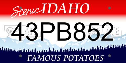 43PB852 Idaho License Plate