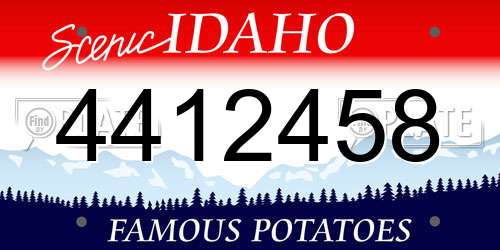 4412458 Idaho License Plate