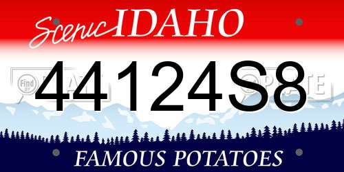 44124S8 Idaho License Plate