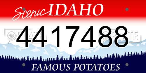 4417488 Idaho License Plate