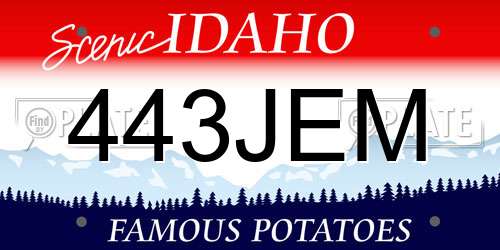 443JEM Idaho License Plate
