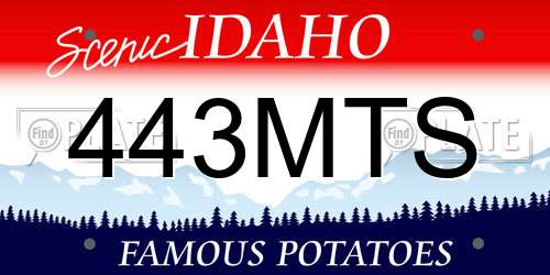 443MTS Idaho License Plate