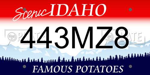 443MZ8 Idaho License Plate