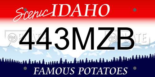 443MZB Idaho License Plate