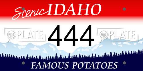 444 Idaho License Plate