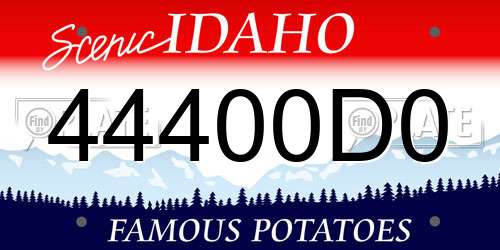 44400D0 Idaho License Plate