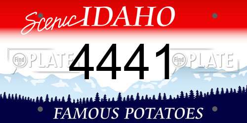 4441 Idaho License Plate
