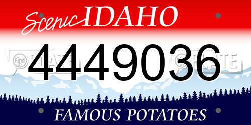 4449036 Idaho License Plate