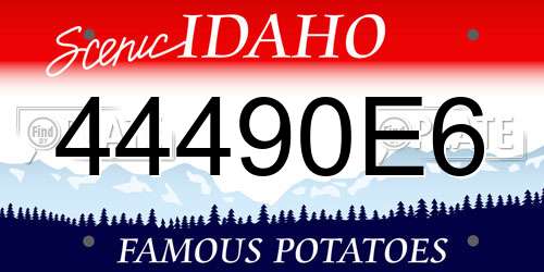 44490E6 Idaho License Plate
