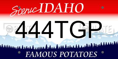 444TGP Idaho License Plate