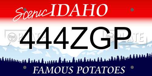 444ZGP Idaho License Plate