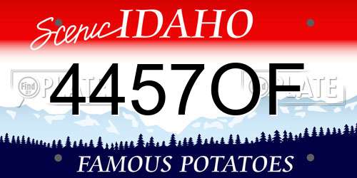 4457OF Idaho License Plate