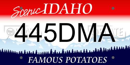 445DMA Idaho License Plate