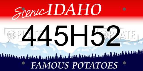 445H52 Idaho License Plate