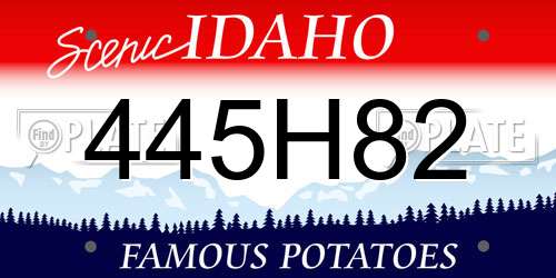 445H82 Idaho License Plate