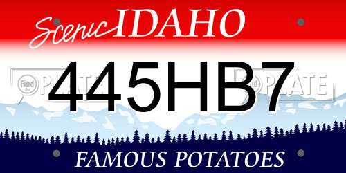 445HB7 Idaho License Plate