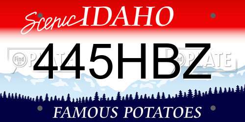 445HBZ Idaho License Plate
