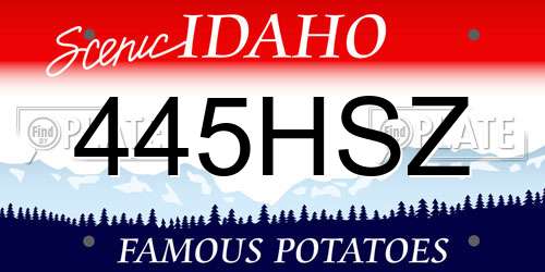 445HSZ Idaho License Plate