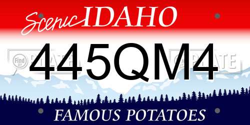 445QM4 Idaho License Plate