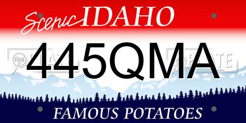 445QMA Idaho License Plate